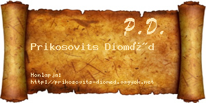 Prikosovits Dioméd névjegykártya